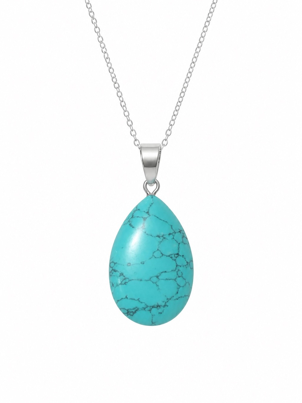 Sterling silver natural crystal necklace 16”